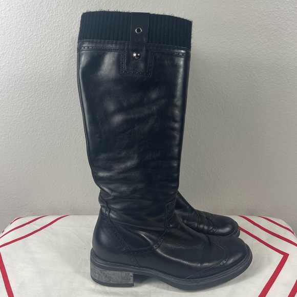 Aquatalia Shoes - Aquatalia Black Leather Cloth Calf Boots